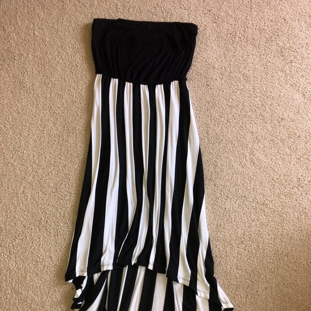 Black and White High Low Dress